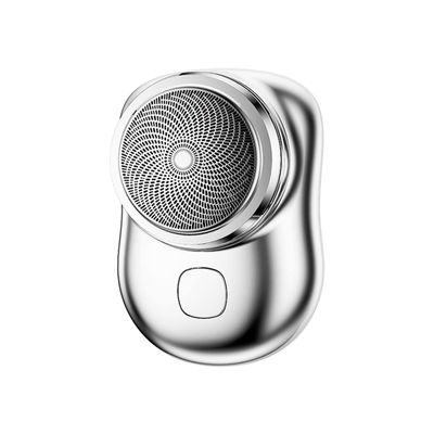 Electric Razor for Men's, Mini Portable Electric Shaver IPX7 Waterproof Wet Dry Double Use Type-c Fast Charging Pocket Razor Beard Trimmer Shaving Machine (Color : Silver)