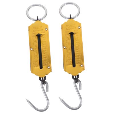 Toddmomy 2pcs Portable Hook Scale Hanging Spring Fish Scale Handheld for Home Supplies and Kitchen Use for Weighing Luggage and Items