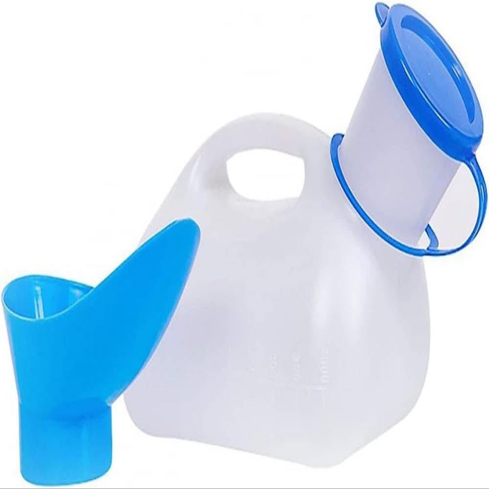 1000ML Unisex Potty Urinals for Car, Toliet Urinal Pot Portable Pee Bottle, with A Lid and Funnel,Leakproof Urinals for Car, Travel Camping Outdoor Urinal