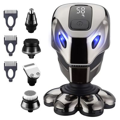 Electric Razor for Men's, 6-in-1 Men Electric Razor Shaver Bald 7 Cutter Head Shaver Multifunctional Razor Alien Shape IPX6 Waterproof Grooming Kit