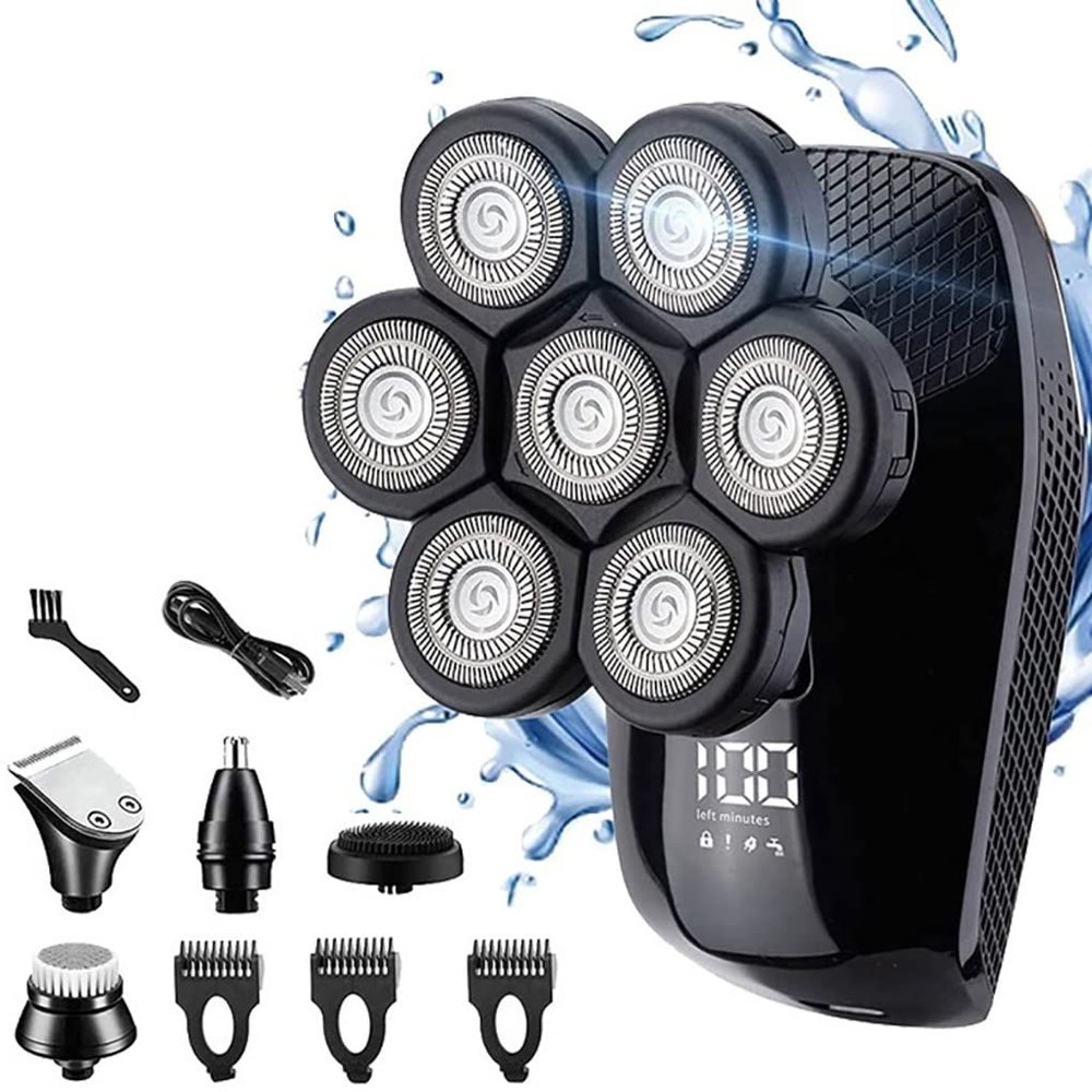 Electric Razor for Men's, 7 Cutter Head Electric Shaver 7D Razor for Men Head Shavers for Bald Shaver Multifunctional Grooming Kit Waterproof Cordless