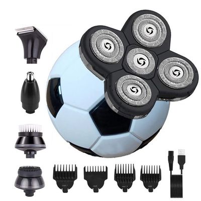 Electric Razor for Men's, 5-in-1 Electric Football Shaver for Men Bald Head Razor Grooming Kit Multifunctional Cordless Hair Clippers Rotary Shavers