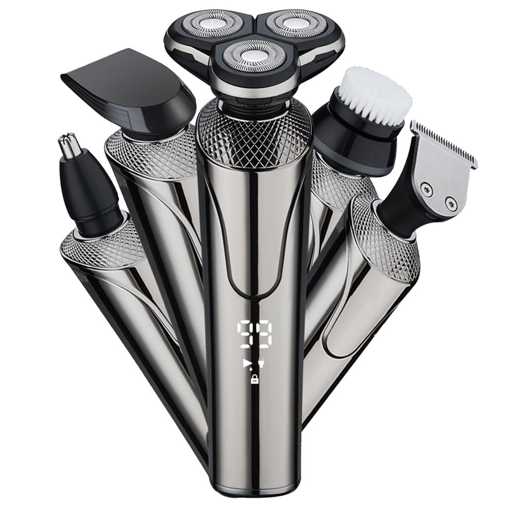 Electric Razor for Men's, Electric Shaver for Men Smart High-power Shaver USB Charging Dry and Wet Double Shave Whole Waterproof Multifunctional Kit