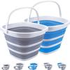 2 Pack Camp Collapsible Buckets 10L 2.6 Gallon Cleaning Bucket Mop Bucket Folding Foldable Portable Small Plastic Water Supplies for Outdoor Garden Camping Fishing Car Wash Space Saving Square view 1