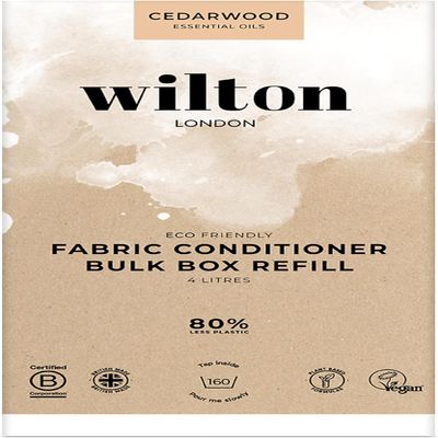 Wilton London Cedarwood Fabric Conditioner Refills - 160 Washes - Plant-based & Biodegradable Softner - 100% Recyclable - Less Plastic - Essential Oils - Made in UK - 4L