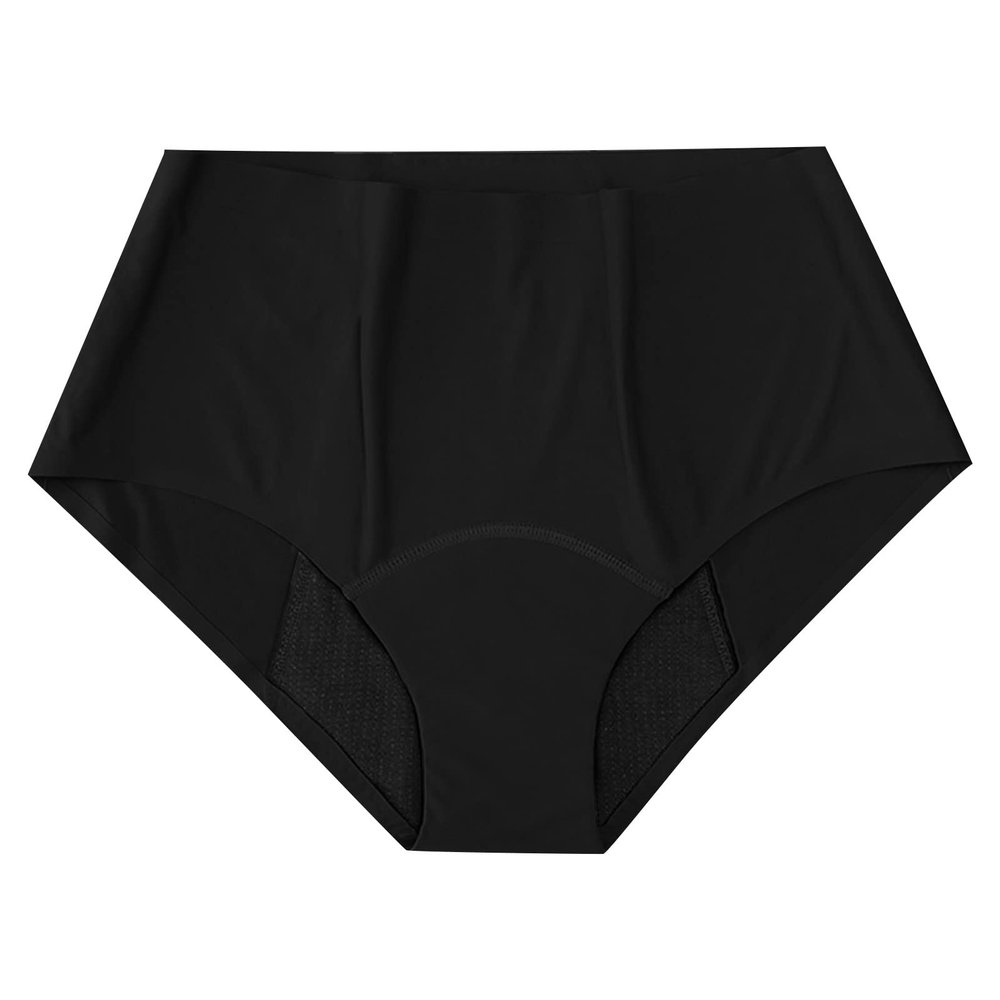 Bikini Underpants Women's Nylon Stretch Briefs High Waist Soft Underwear Women Tummy Control Underwear Seamless Briefs Women High Waist Seamless Underwear Tankini Hot Pants Swimming Shorts, black, L