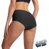 Bikini Underpants Women's Nylon Stretch Briefs High Waist Soft Underwear Women Tummy Control Underwear Seamless Briefs Women High Waist Seamless Underwear Tankini Hot Pants Swimming Shorts, black, L view 2
