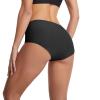 Bikini Underpants Women's Nylon Stretch Briefs High Waist Soft Underwear Women Tummy Control Underwear Seamless Briefs Women High Waist Seamless Underwear Tankini Hot Pants Swimming Shorts, black, L view 3
