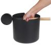 Aluminum Sauna Bucket, 7L Handmade Luxurious Bucket, Long Handle Sauna Aluminum Bucket, Spoon Black Perforated Grooved Set Sauna Barrel for Bathrooms view 3