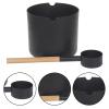 Aluminum Sauna Bucket, 7L Handmade Luxurious Bucket, Long Handle Sauna Aluminum Bucket, Spoon Black Perforated Grooved Set Sauna Barrel for Bathrooms view 4
