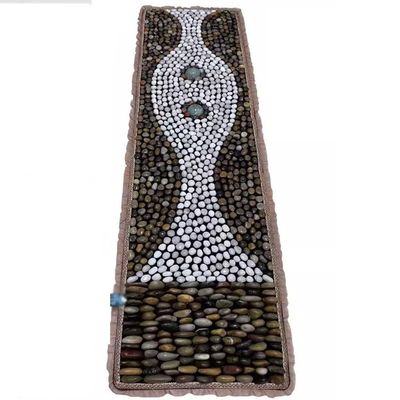 GRRICEPL Pebble Foot Massage Cushion, Acupressure Mat, Shiatsu Board Rain Flower Stone Mat, For Foot Acupoint Relaxation Relaxes Tiredness (Color : Multi-colored, Size : 50x200cm-A)