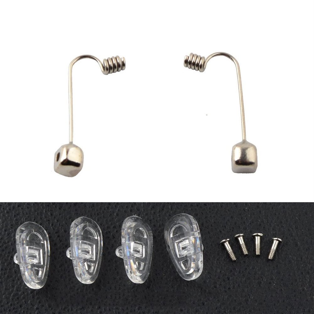 2 Pieces Glasses Nose Pad Arm Metal Rimless Optical Frame Nose Bridge Glasses Accessories