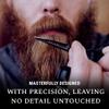 Ontaki Beard & Facial Hair Scissors - 5in Black with Finger Rest - Precise Long Beard Scissors - Includes Eyebrow Comb for Styling - Grooming Comb & PU Leather Travel Case view 4