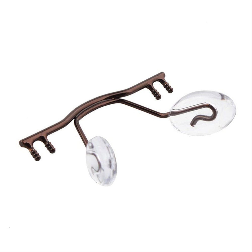 10 Pack Glasses Bridge Replacement Rimless Frame Metal Glasses Nose Bridge With Nose Pad Glasses Accessories (Color : Auburn)