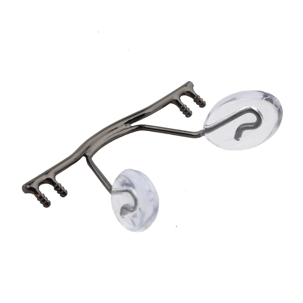 10 Pieces, Glasses Nose Brackets, Stainless Steel Glasses Nose Bridge With Nose Pads, Rimless Glasses Nose Pads for Glasses Repair (Color : Gun)