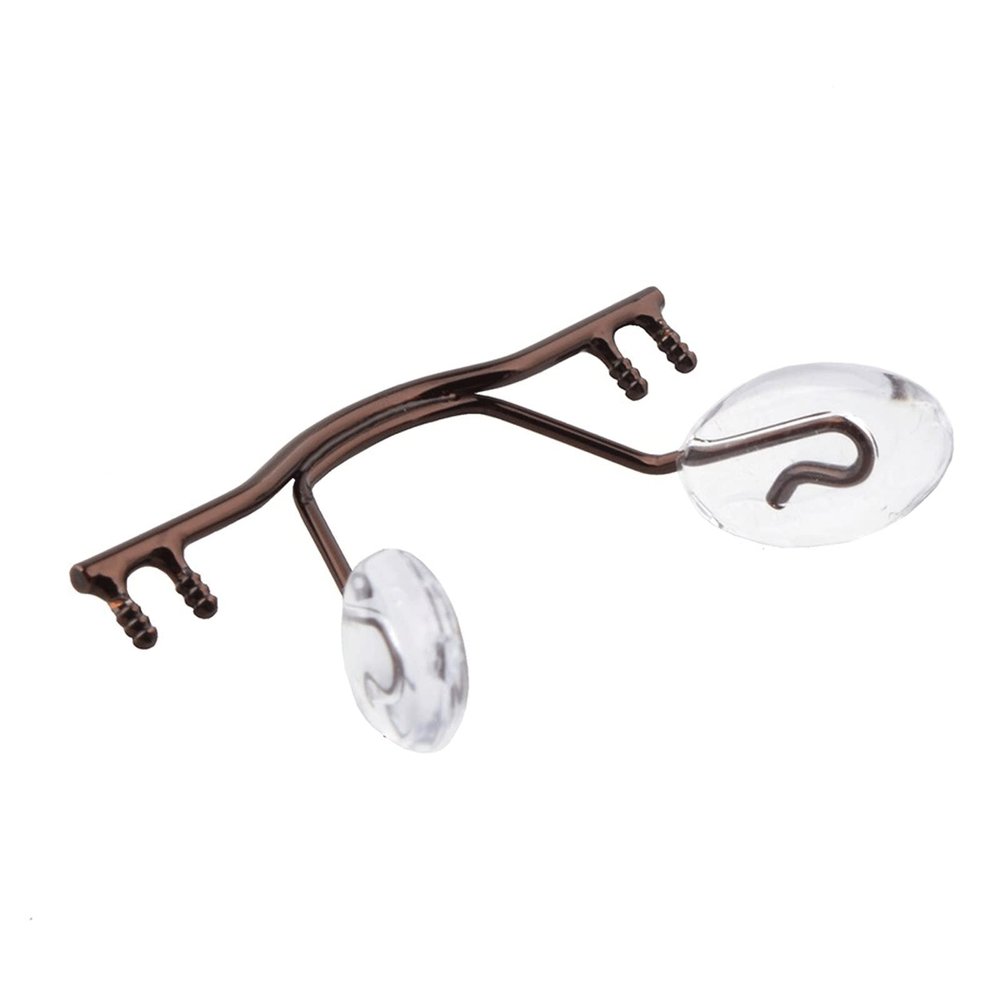 10 Pieces, Glasses Nose Brackets, Stainless Steel Glasses Nose Bridge With Nose Pads, Rimless Glasses Nose Pads for Glasses Repair (Color : Brown)