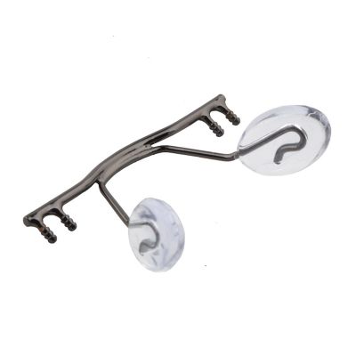 10 Pack Glasses Bridge Replacement Rimless Frame Metal Glasses Nose Bridge With Nose Pad Glasses Accessories (Color : Dark Grey)