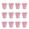 12pcs Metal Bucket Hollow Heart Shaped Bucket with Handle for Candies Outdoor Flower Cosmetics Snack Bucket Suitable for Weddings Birthday Parties view 1