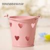 12pcs Metal Bucket Hollow Heart Shaped Bucket with Handle for Candies Outdoor Flower Cosmetics Snack Bucket Suitable for Weddings Birthday Parties view 3
