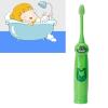 3 Colors Children Electric Toothbrush with 2 Brush Heads Cartoon Pattern Waterproof Teeth Cleaning Brush Gift for Kids(Green) view 3