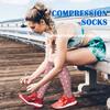 4 Pairs Copper Compression Socks for Women & Men Circulation 15-20 mmHg - Best Support for Nurses, Running, 03 A-gray/Pink, Small-Medium view 3
