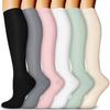 4 Pairs Copper Compression Socks for Women & Men Circulation 15-20 mmHg - Best Support for Nurses, Running, 03 Black/Gray/Pink/White/Green/Beige, Small-Medium view 1