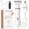 ACWOO Electric Lady Shaver, Cordless 4 in 1 Electric Shaver for Women, Rechargeable Painless Electric Razor Bikini Trimmer Wet and Dry Hair Removal for Face Legs Underarm Nose and Eyebrow (A) view 1