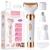 ACWOO Electric Lady Shaver, Cordless 4 in 1 Electric Shaver for Women, Rechargeable Painless Electric Razor Bikini Trimmer Wet and Dry Hair Removal for Face Legs Underarm Nose and Eyebrow (B) view 1