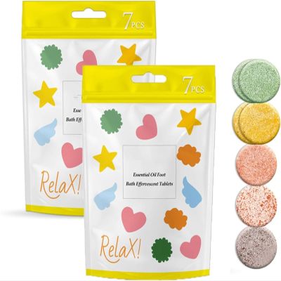 2023 New Natureshape Essential Oil Foot Bath Effervescent Tablets Foot Relax Massage Spa Tablets Effervescent Foot Soak Tablets Foot Spa Kit