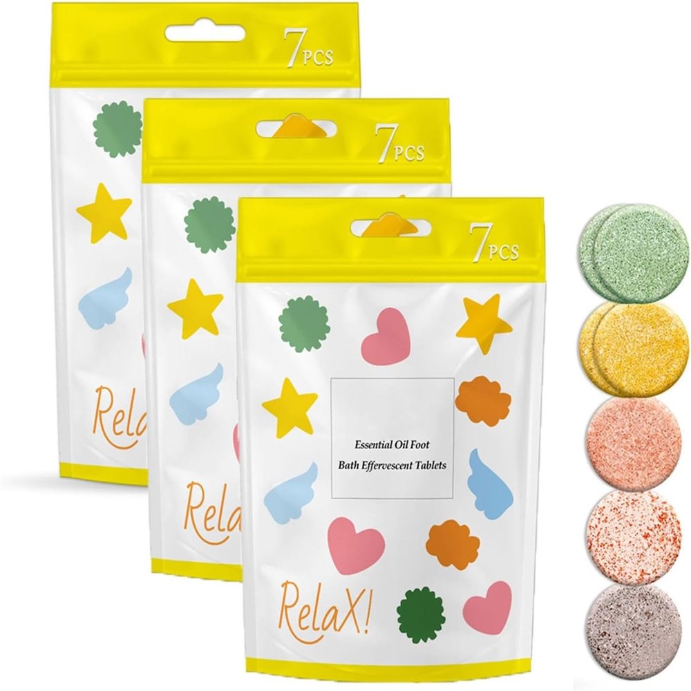 2023 New Natureshape Essential Oil Foot Bath Effervescent Tablets Foot Relax Massage Spa Tablets Effervescent Foot Soak Tablets Foot Spa Kit