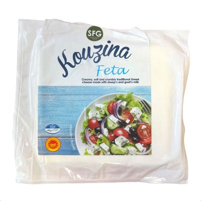 Feta Cheese, Traditional Greek Cheese From Kouzina, Bring The Taste Of Greece To Your Meals With This Family Size Block, Made From Sheep And Goat Milk, Pack of 900g