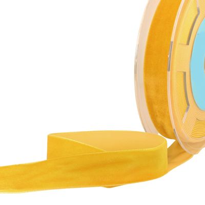 MYMERCERIE 10 m Roll of High Density Mustard Velvet Size 38 mm