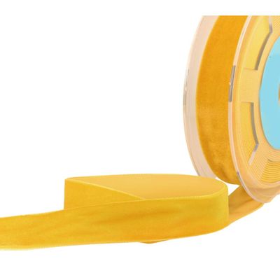 MYMERCERIE 10 m Roll of High Density Mustard Velvet Size 16 mm