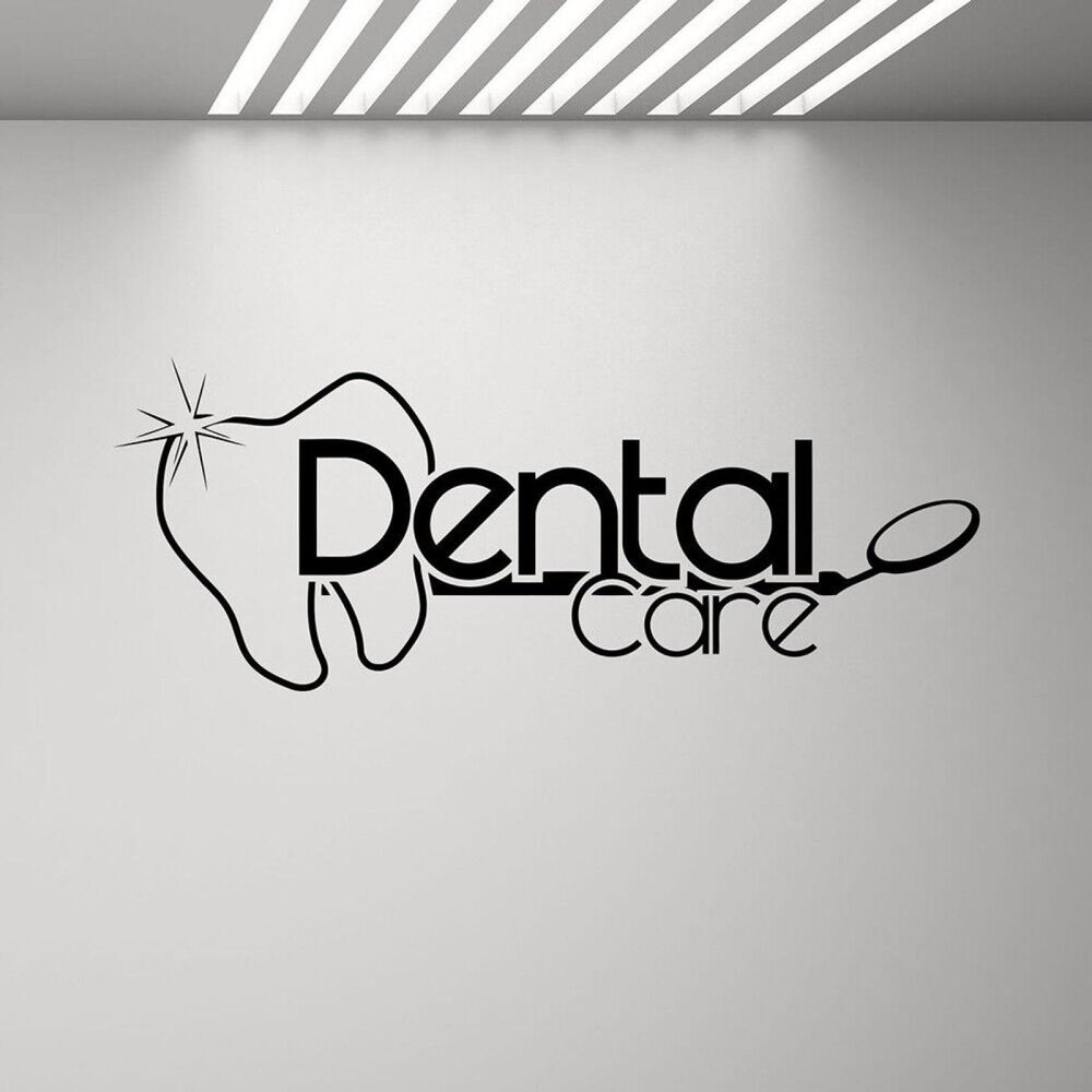 Dental Care Logo Wall Decal Vinyl Dentist Cabinet Poster Dental Dentistry Wall Decal Dental Clinic Window Decoration Mural 57X22 cm