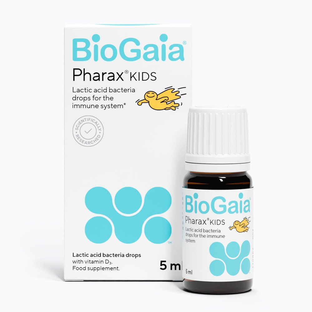 BioGaia Pharax Kids Drops with Vitamin D | Probiotic Supplement for Children & Toddlers | Immune Support with 100 Million Live L. Reuteri Probiotics | Features LongevityGuard | 5 ml