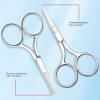 YSJJZRL Sharp Tip/Rounded Eyebrow Scissors Stainless Steel Scissors for Eyebrow, Nose Hair, Mustache, Beard (Rounded) view 2