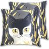 FRODOTGV Retro Yellow Abstract Cat Knee Pillow Case Pillow Cases with Zippers Baby Pillow Cases 2 Pack Washed Cotton Pillow Case Pillow Cover Bamboo view 1