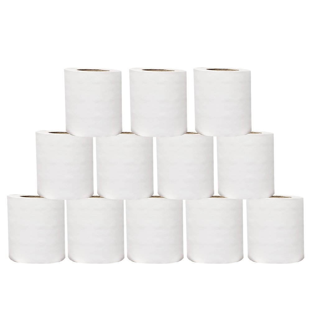 Pack of 12- Toilet Rolls, 2 Ply White Toilet Paper, Quilted Toilet Roll Packs, 34GSM Toilet Paper Soft Tissue Roll Skin Cleaning Towels, Wiping Napkin Roll, Bulk Buy (220 Sheets/Toilet Rolls)