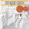Pack of 15 - Kitchen Rolls, 2 PLY Centrefeed Kitchen Towels, Embossed White Hand Napkins, 40GSM Kitchen Towel Paper, Wiping Napkin Roll, Strong & Durable Kitchen Roll Bulk Buy (200 Sheets/Pulls) view 3