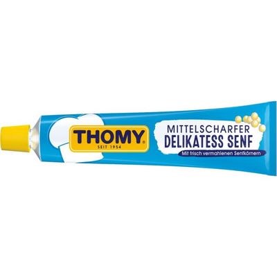 Mittelscharfer Delikatess Senf Medium Hot German Mustard - 6 x 100 ml - Thomy - Germany