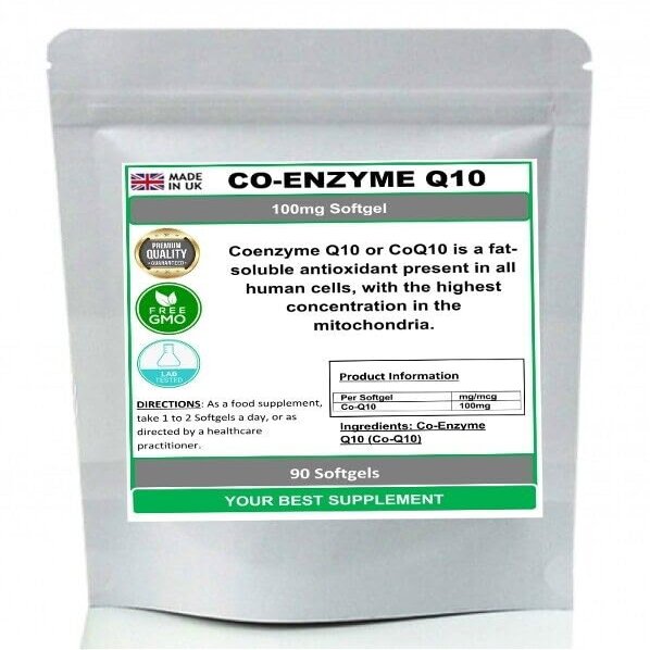 Co-Enzyme Q10 Softgel Capsules 100mg (High Strength Supplement) Co-Q10 120