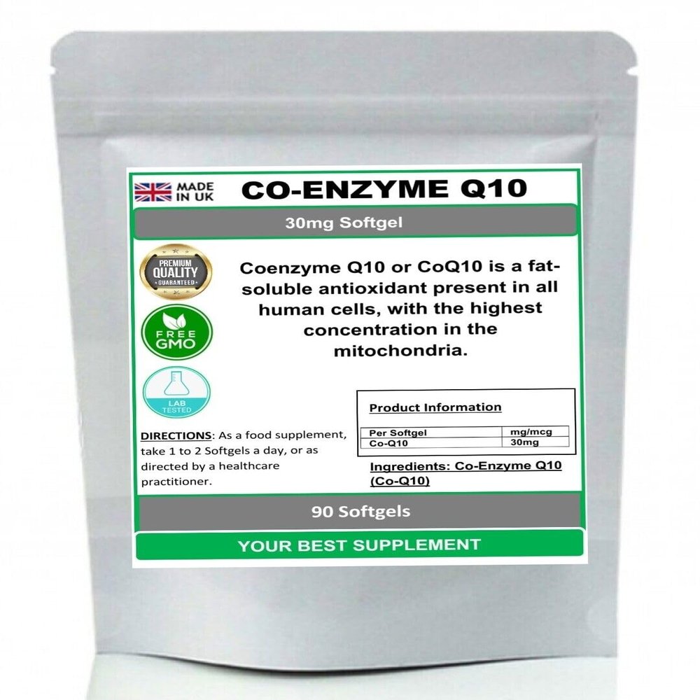 Co-Enzyme Q10 Softgel Capsules 30mg (High Strength Supplement) Co-Q10 30