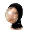Buffny Halloween Hood face Masker,Sexy Natural Latex Head Cover Mask for Party Nightclub Prom Cosplay Fetish,Elastic,with Transparent Face and Ventilation Holes-Black||XXL view 1