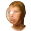 Buffny Halloween Hood face Masker,Sexy Natural Latex Head Cover Mask for Party Nightclub Prom Cosplay Fetish,Elastic,with Transparent Face and Ventilation Holes-transparent||XL view 1