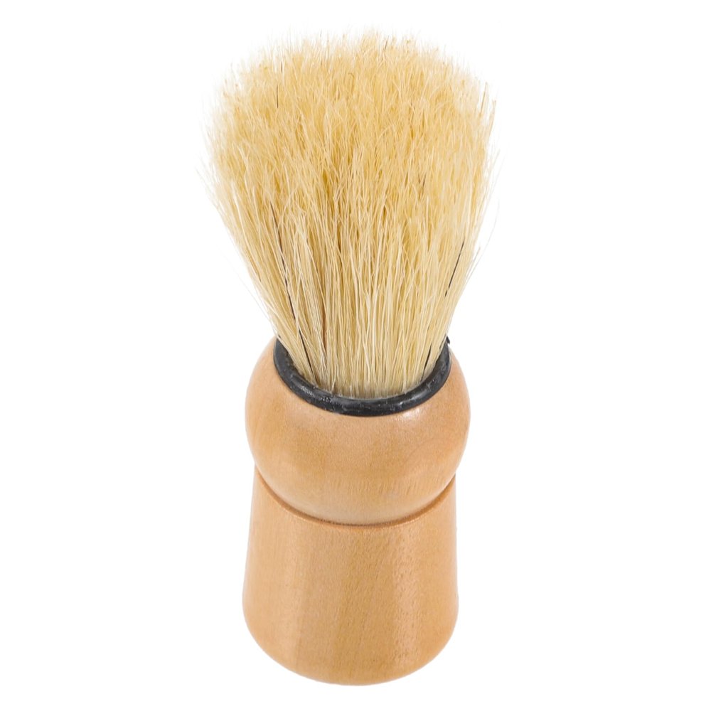 Anneome Wood Handle Beard Brush with Boar Bristles, Mens Shaving Brush for Salon Use, Foam Shave Accessory and Beard Grooming Tool for Home and Travel
