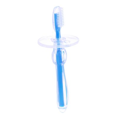 Gogogmee Silicone Toothbrush for Training Blue Oral Massager for Boys and Girls Toothbrushing Routine