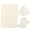 Gogogmee 1set Sauna Set Felt Sauna Hat Glove Pad Lightweight for Hair for Women and Family view 1