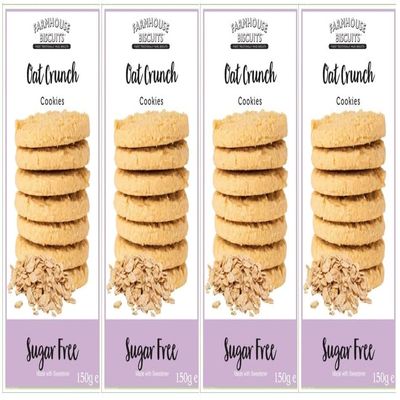 Farmhouse Biscuits, Sugar Free Oat Crunch Cookies 150g, Diabetic Friendly, Perfect for Gifting (8)