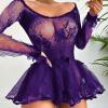VOIV Sexy Women Plus Size perspective Transparent Mesh Lingerie Dress Sexy Underwear Nightdress Erotic Costumes Uniform Set view 4