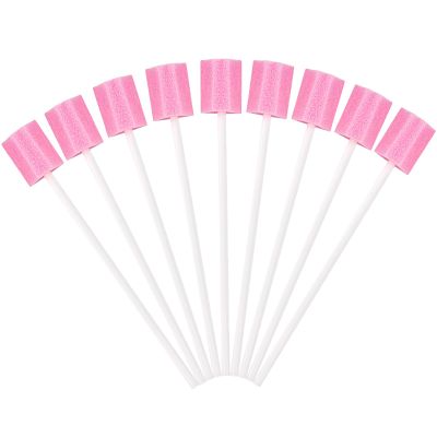 HXMJIED 100PCS Oral Swabs, Mouth Swabs Sponge for End of Life Care, Oral Care Sponge Swab, Swab Dental Stick, Disposable Mouth Cleaning Sponge Swab, Tooth Cleaning Tool, Foam Swab Sticks for Oral Care